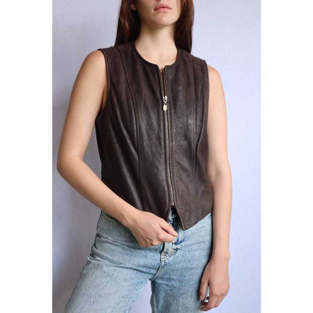 Vintage Women's Leather Biker Vest - image 4