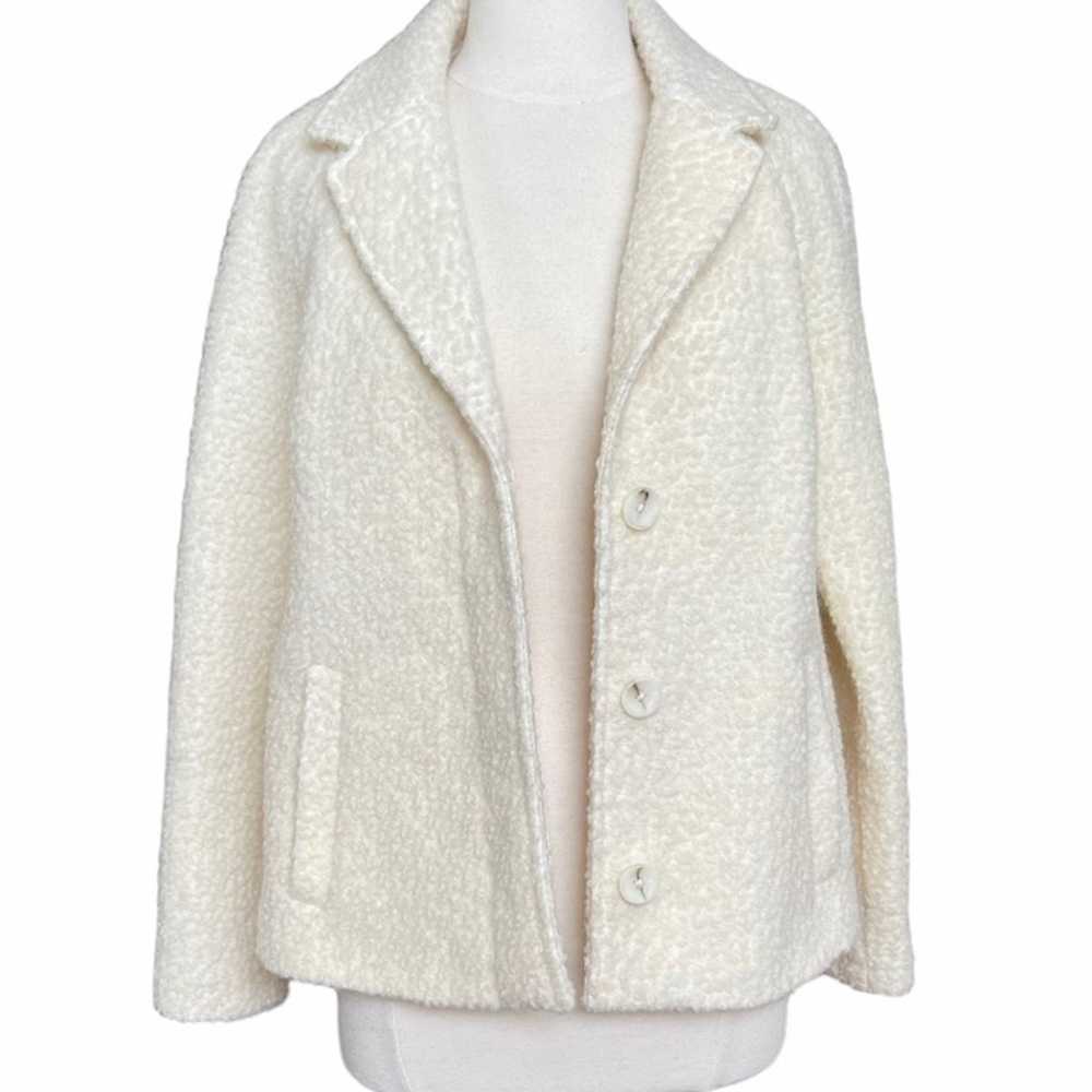 Lands End Wool Blend Winter White Cream Jacket Si… - image 2