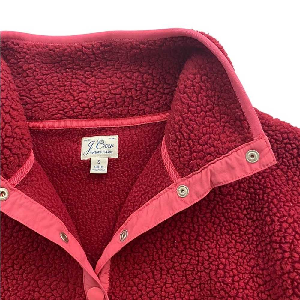 J. Crew Snap Button Fleece  Pull Over Jacket Small - image 2