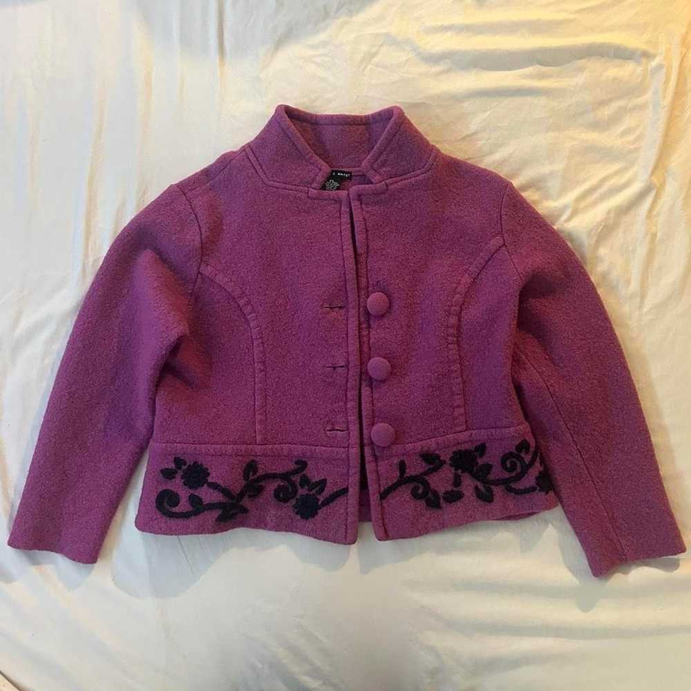 vintage purple flower print coat - image 5