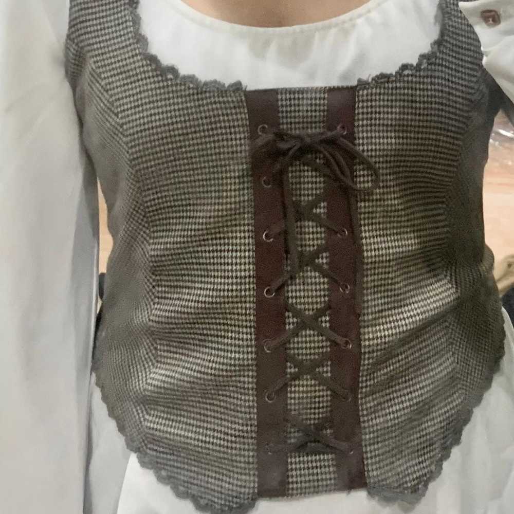 renaissance style lace up bodice corset vest - image 1