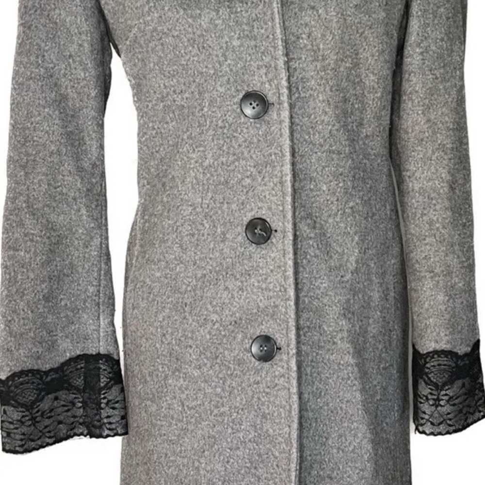 TRUE VINTAGE Wool Blend Lace Coat 40 or 4 Italy B… - image 2