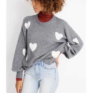 Madewell Madewell l Heart Dot Balloon Sleeve Swea… - image 1