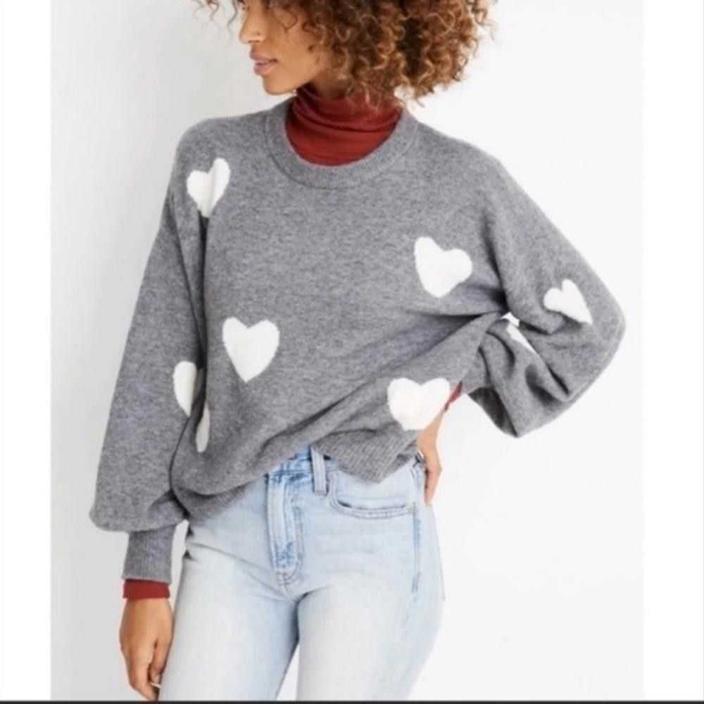 Madewell Madewell l Heart Dot Balloon Sleeve Swea… - image 9