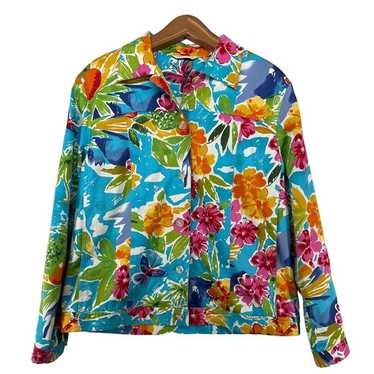 Laura Ashley Womens Blazer Vintage Tropical Color… - image 1