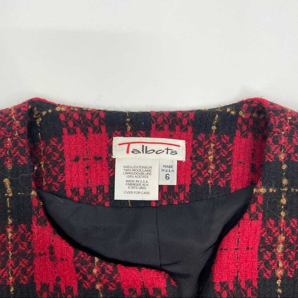 Vintage Talbots Blazer Plaid Red Tartan Jacket Pr… - image 2