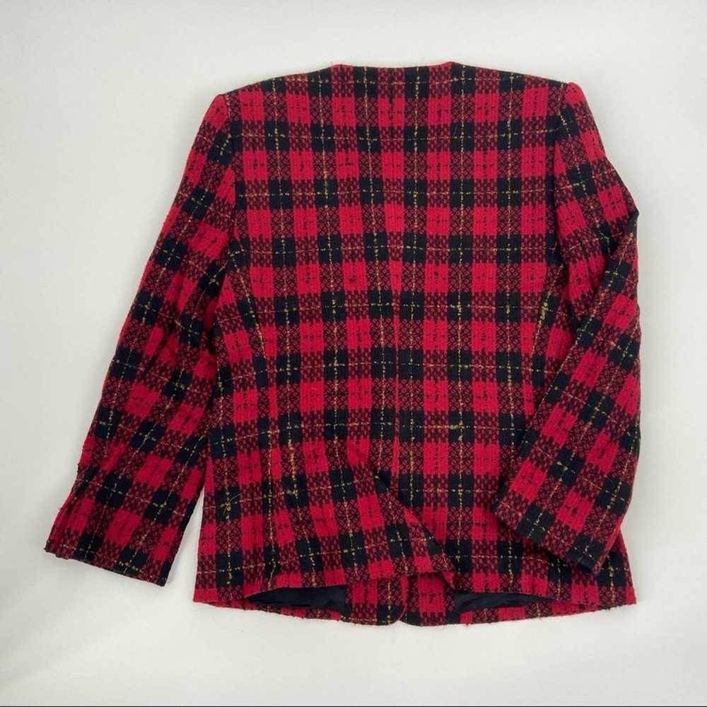 Vintage Talbots Blazer Plaid Red Tartan Jacket Pr… - image 4