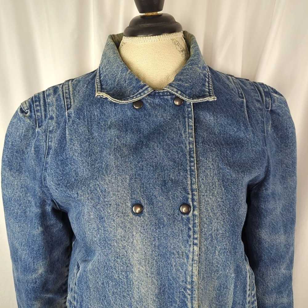 Vintage Womens Jean Jacket Small Acid Bomber - image 2