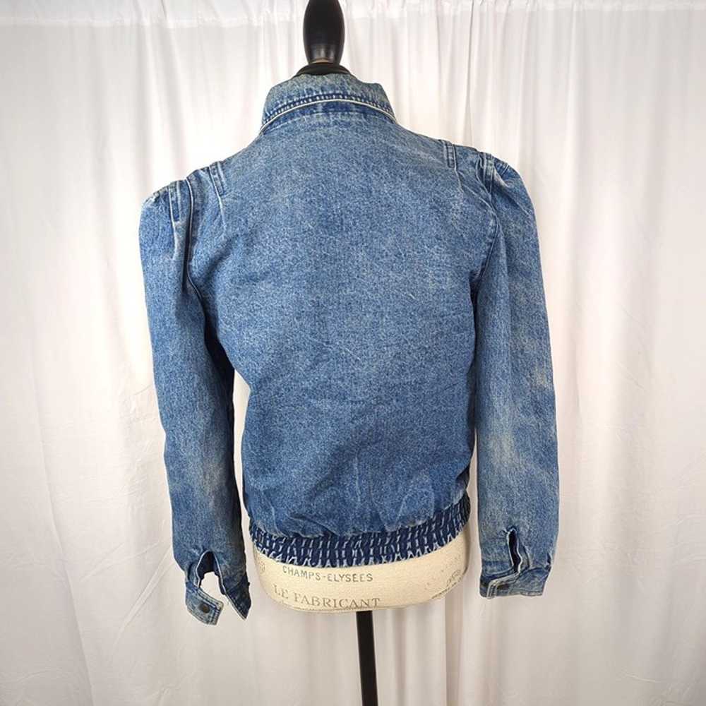 Vintage Womens Jean Jacket Small Acid Bomber - image 6