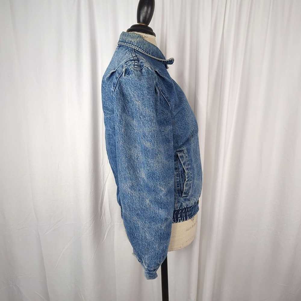 Vintage Womens Jean Jacket Small Acid Bomber - image 8