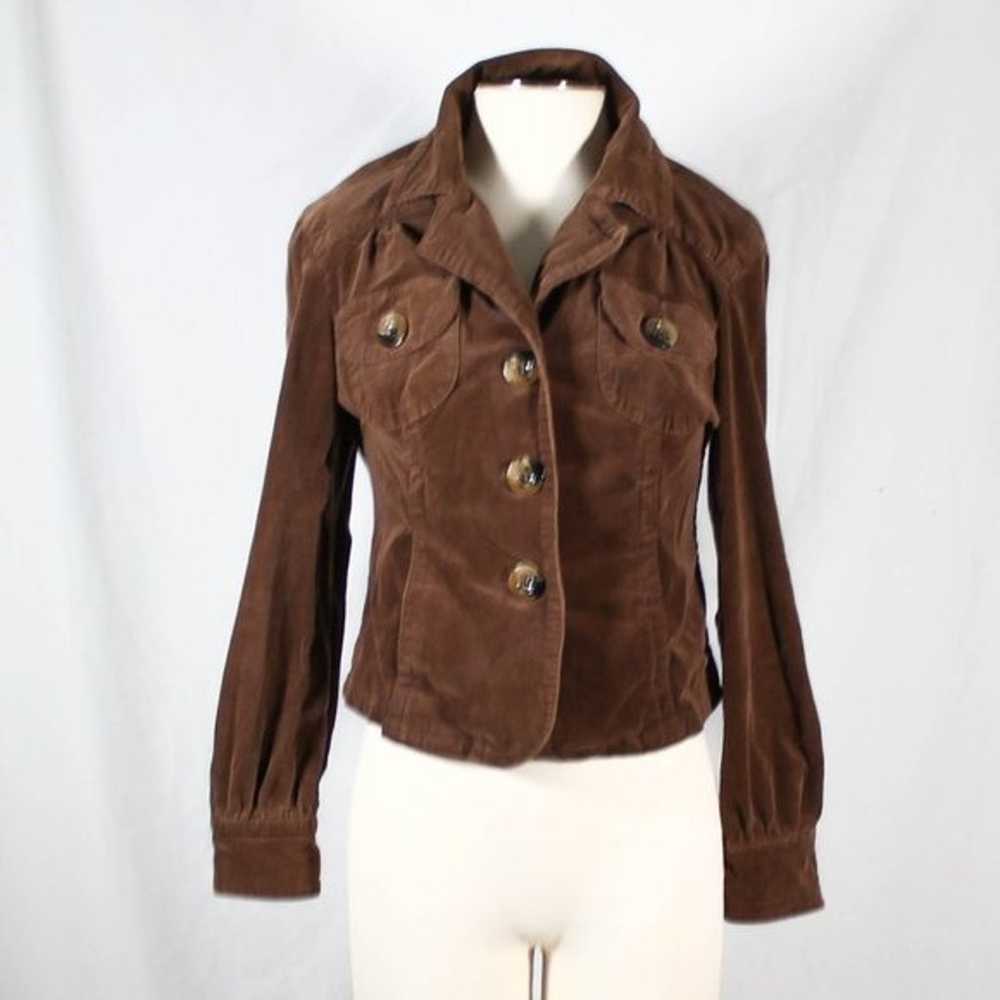 Vintage 1990s Brown Corduroy Jacket with Large To… - image 1