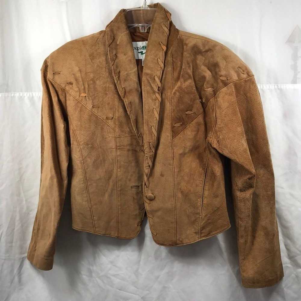 Explorations Vintage Women western brown leather … - image 1