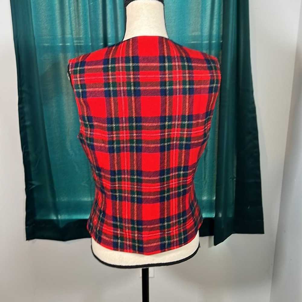 Vintage Pendleton Lined Plaid Wool Vest Sz. 14 - image 5