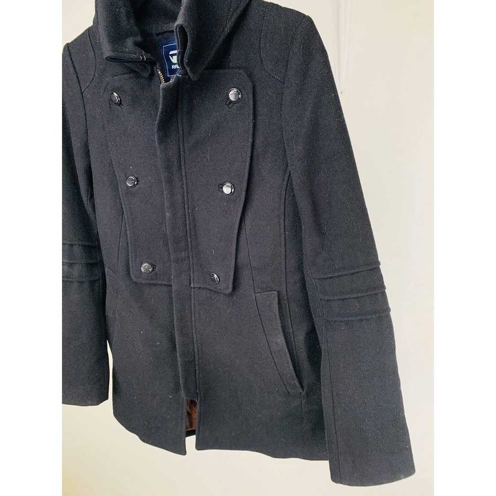 G Star Raw Coat Black Womens Size Small Wool Camd… - image 5