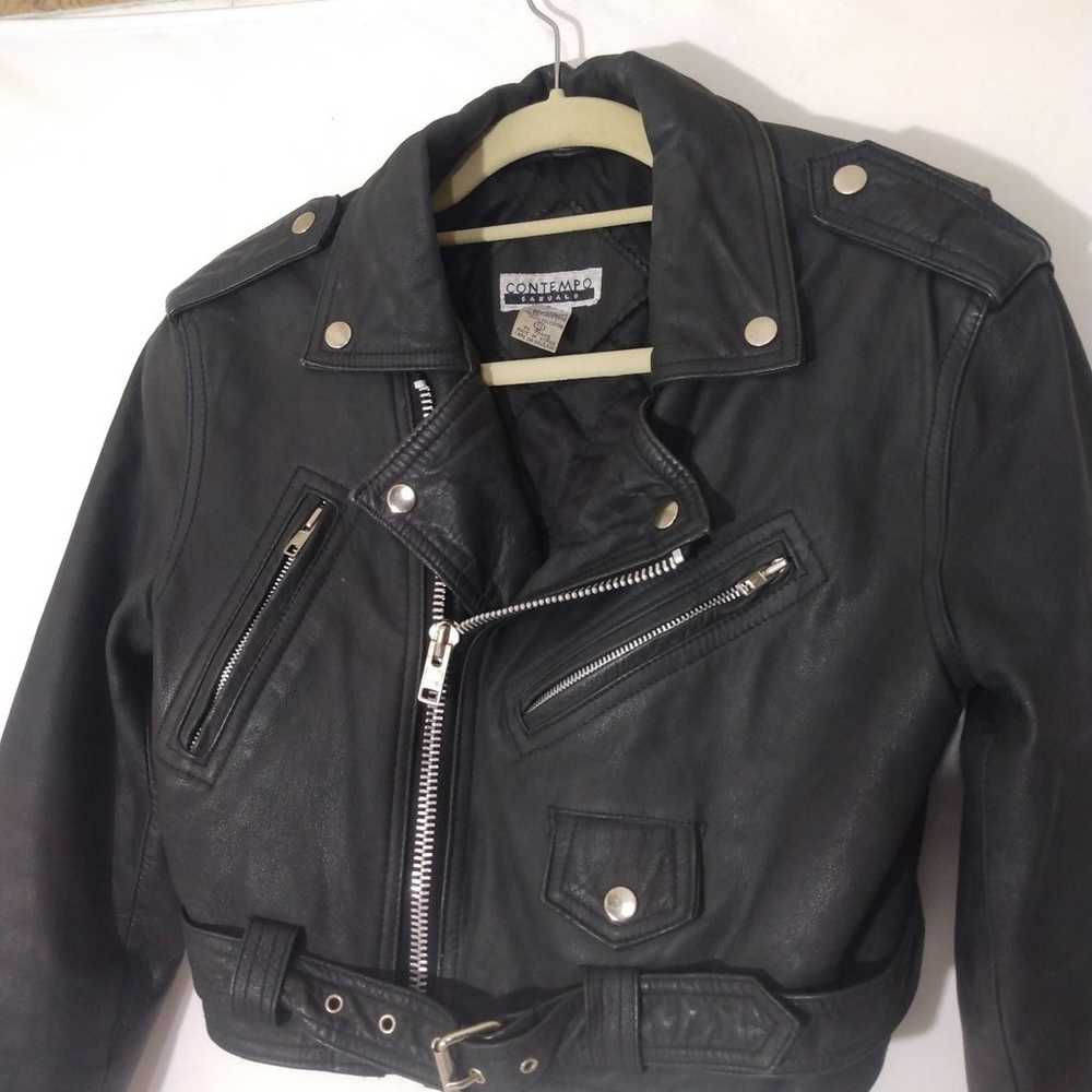 Womens Vintage Contempo Casuals Black Leather Bel… - image 2