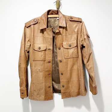 Rare Y2K Levi’s Dry Goods Patchwork Leather Jacke… - image 1