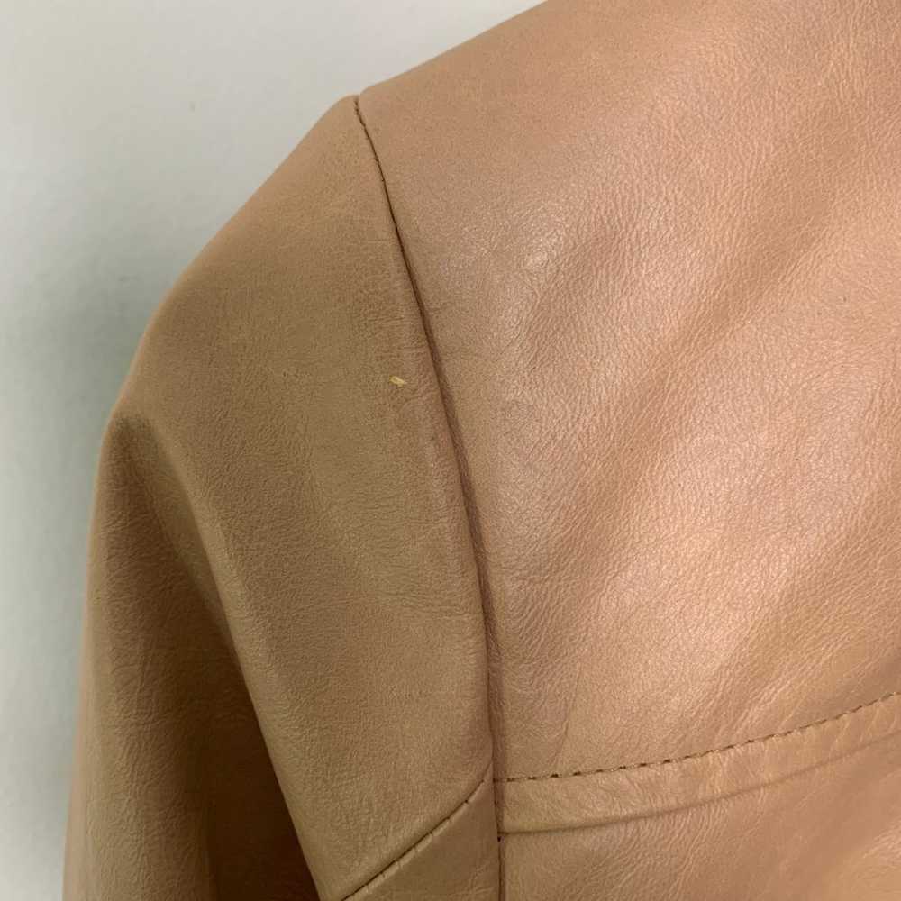 Women’s Vintage Gap Y2K Tan Leather Bomber Jacket… - image 11