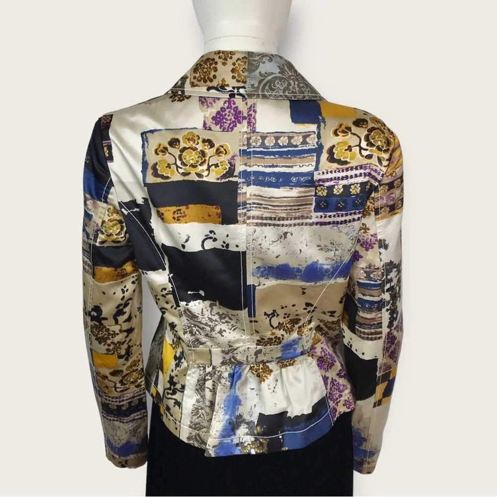 Etro Beige Blue & Black Satin Floral Paisley Blaz… - image 2