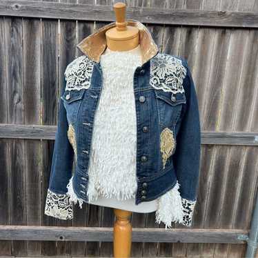 Upcycled Altered Denim Jean Jacket Women’s