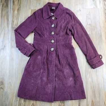 Modbe Maroon Long Corduroy Jacket Small