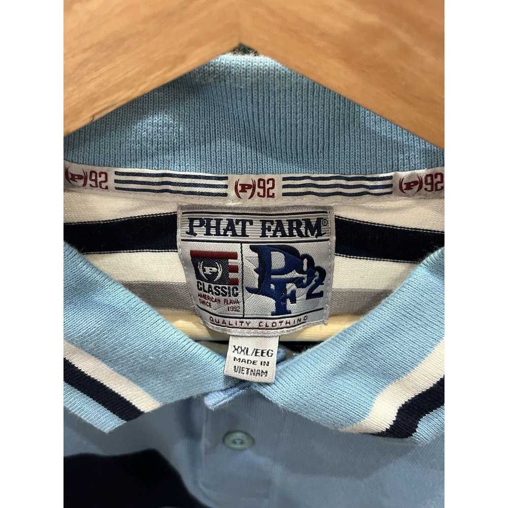 Phat Farm VTG Y2K Phat Farm Baby Blue Striped Pol… - image 2