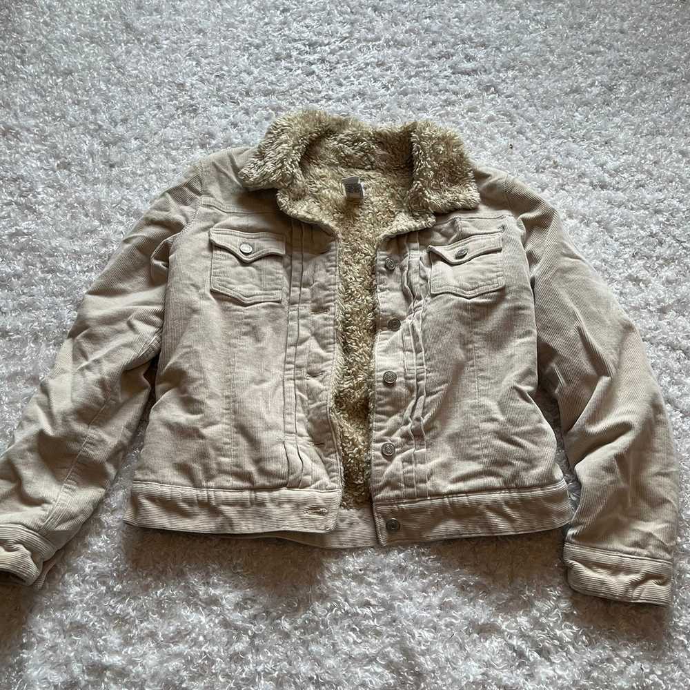 gap tan lined corduroy jacket - image 1