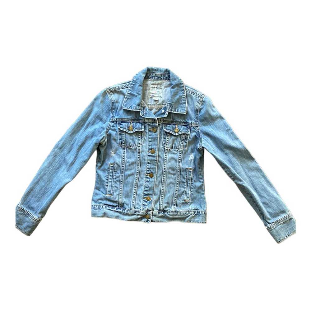 Vintage Old Navy Distressed Denim Jean Jacket Sum… - image 1