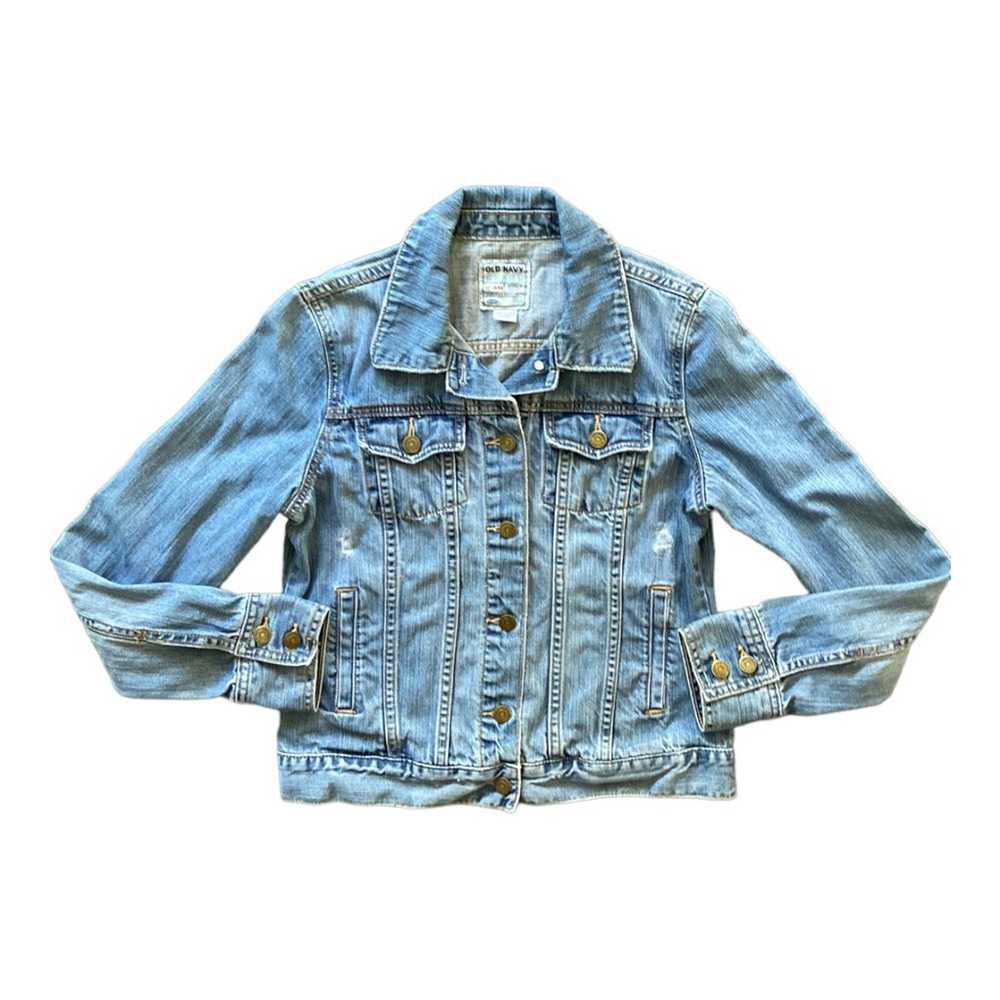 Vintage Old Navy Distressed Denim Jean Jacket Sum… - image 3