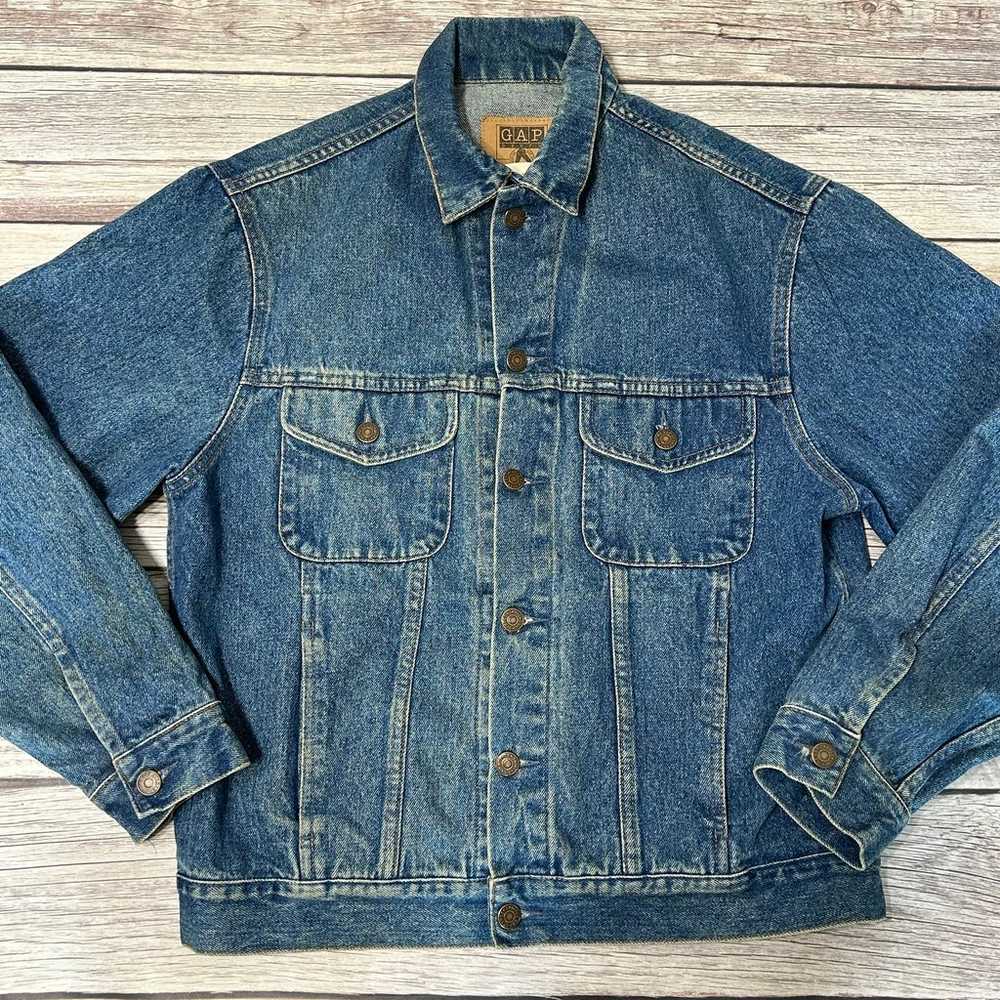 Vintage 1980s GAP Blue Jean Button Down Women’s M… - image 1