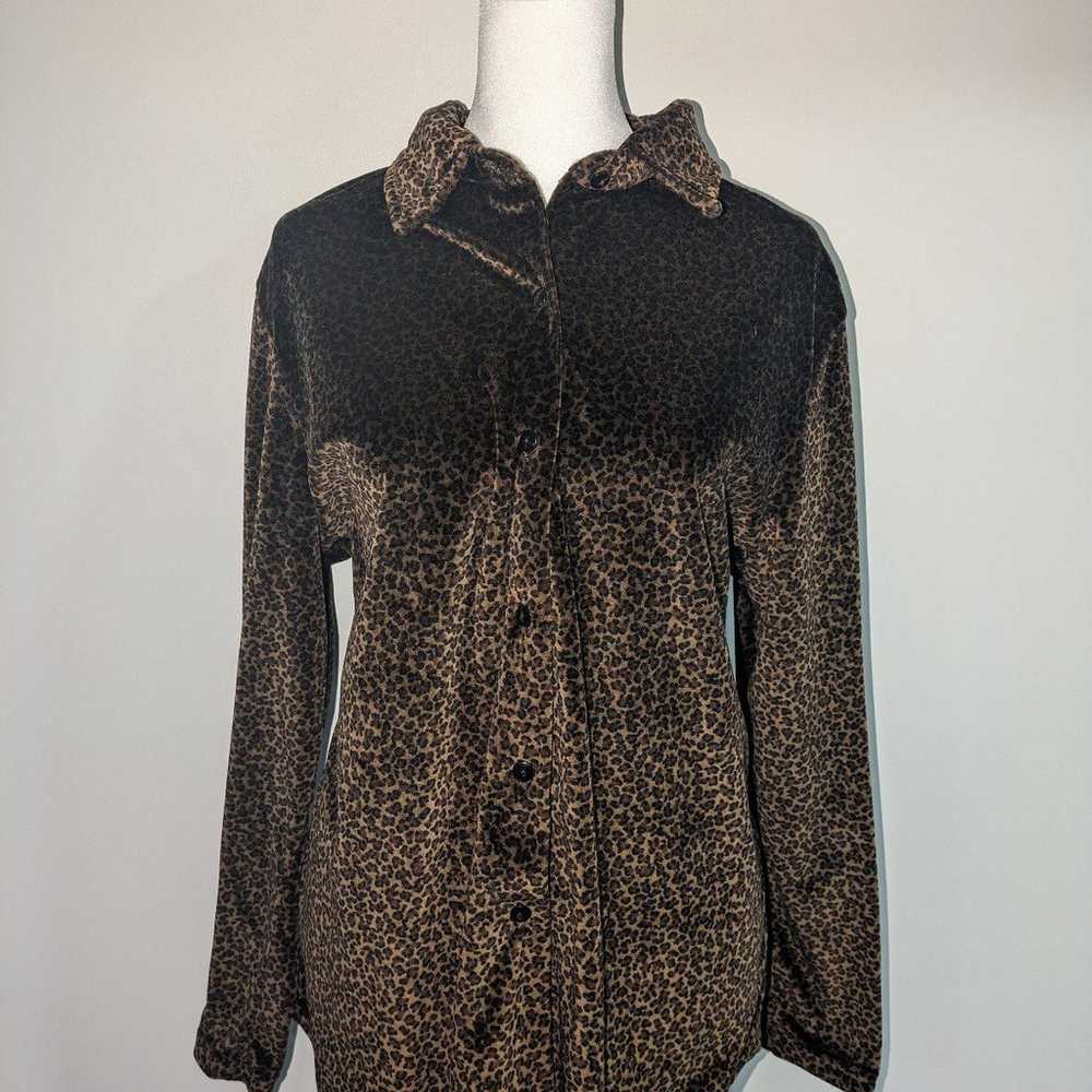 Vintage leopard button up jacket - image 1