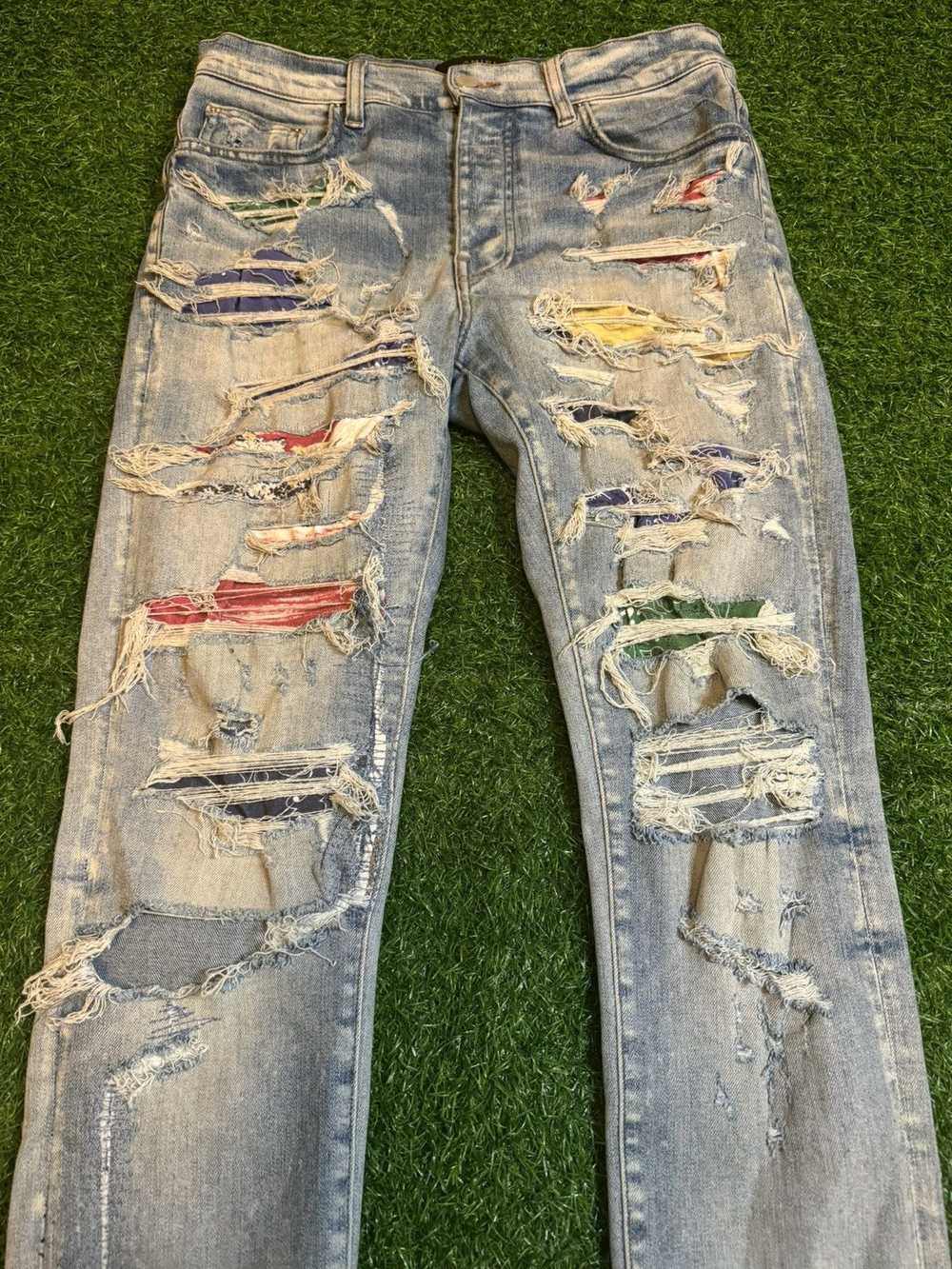 Amiri Amiri Rainbow Patch Clay Indigo Jeans Size … - image 2