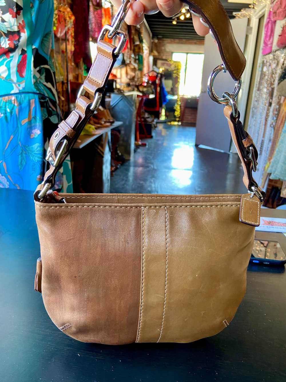 Brown Leather Reworked Coach bag - image 6