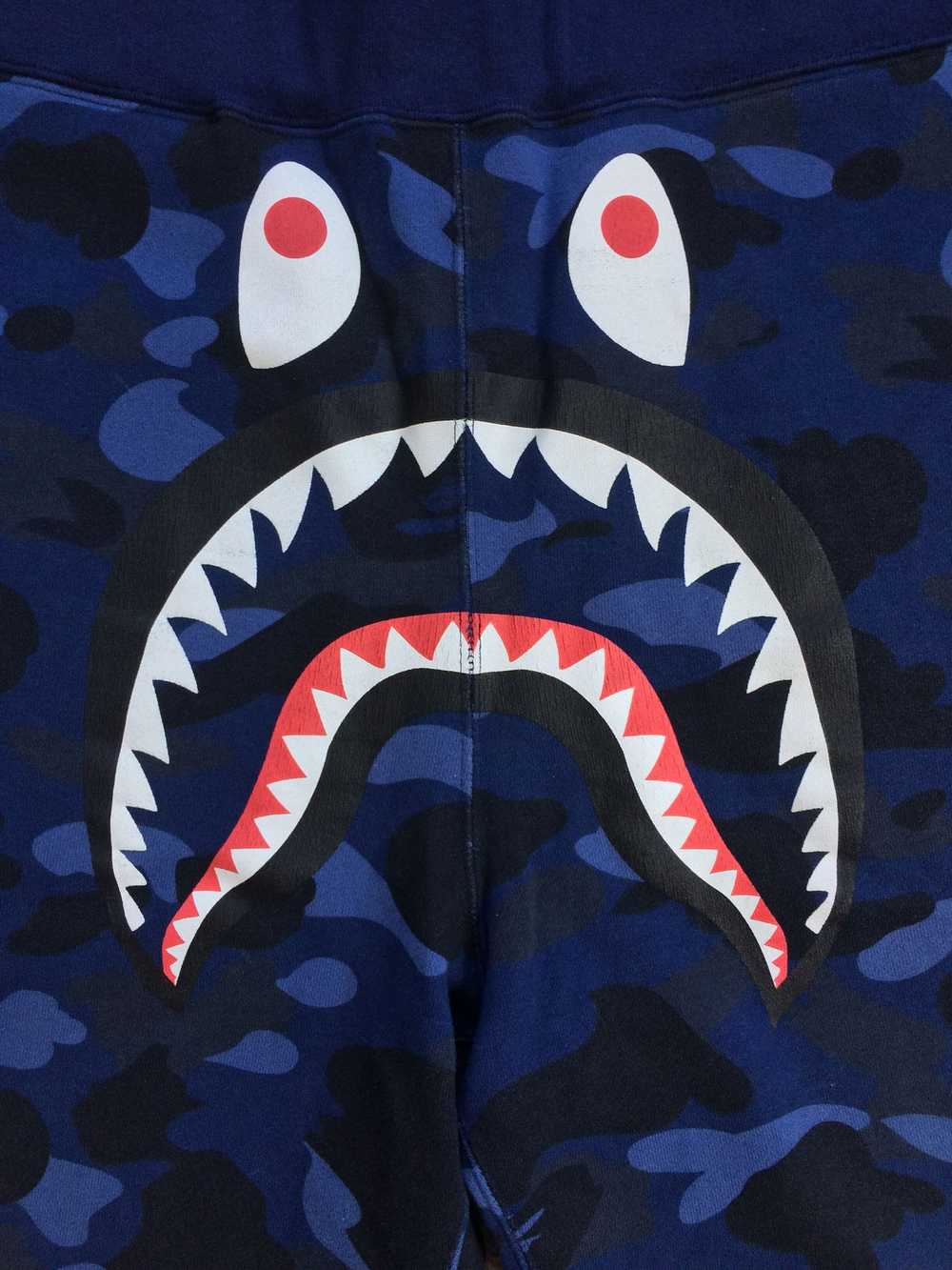 Bape Bape Blue Camo Shark Sweat Shorts XXL - image 2