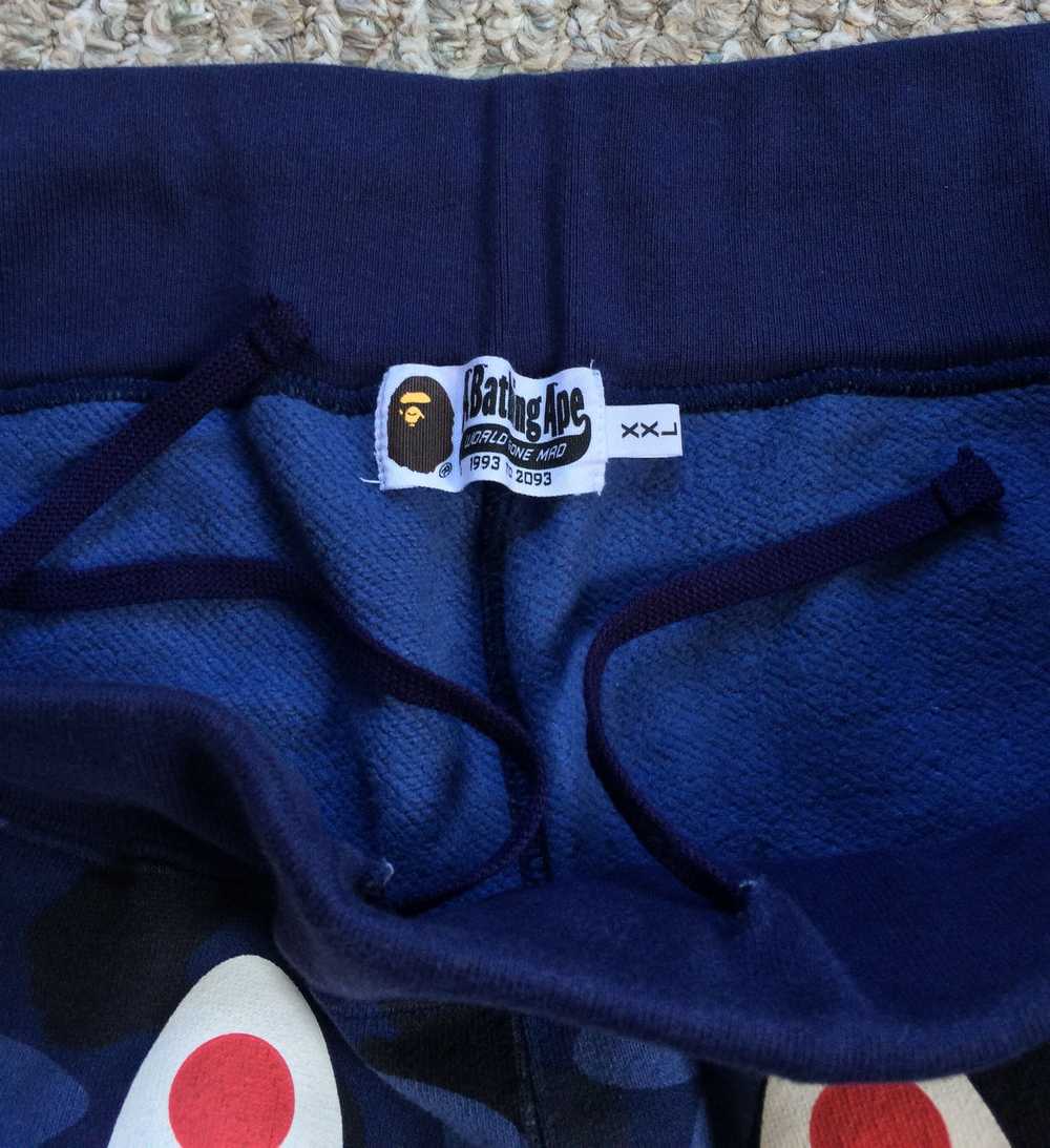 Bape Bape Blue Camo Shark Sweat Shorts XXL - image 6