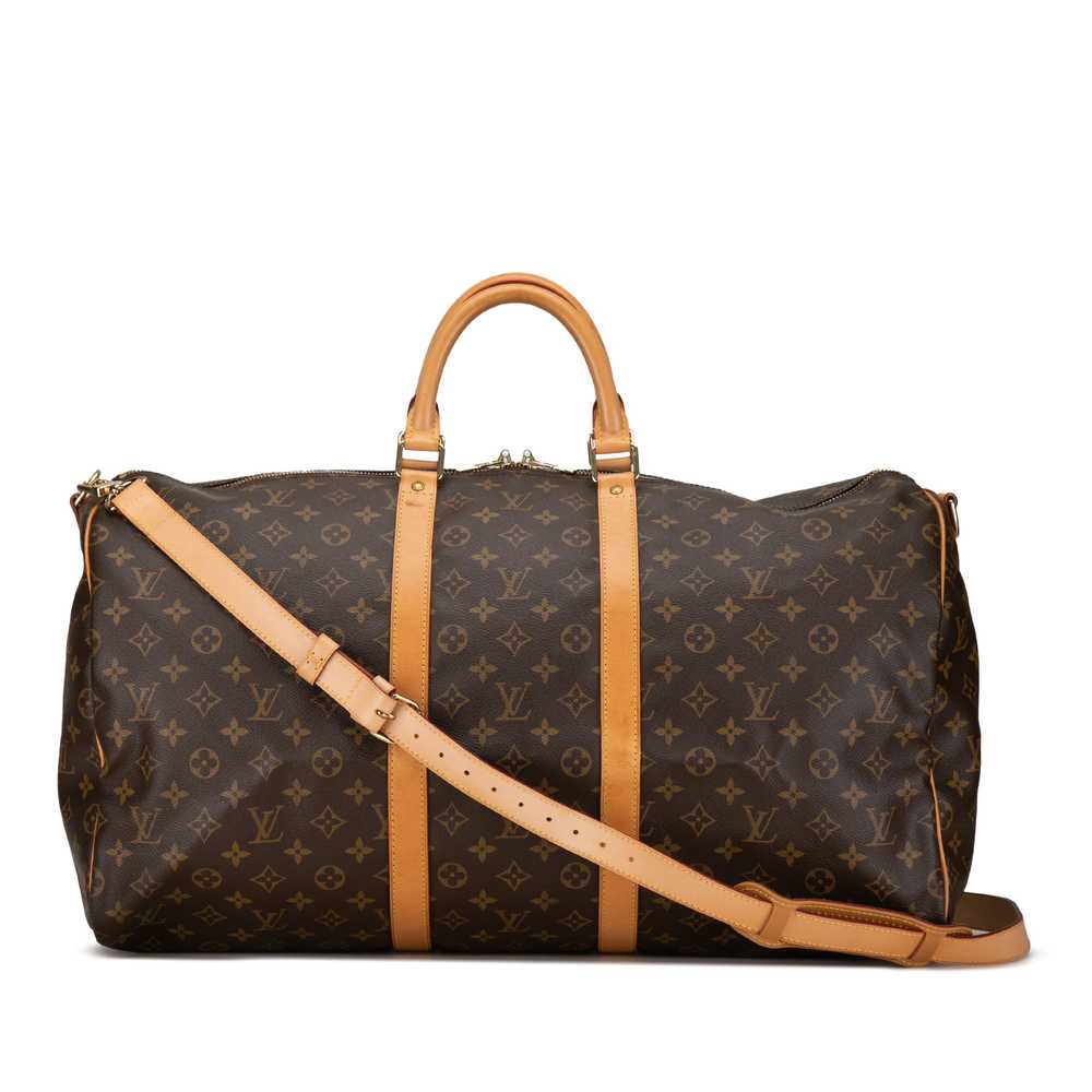 Brown Louis Vuitton Monogram Keepall Bandouliere … - image 1