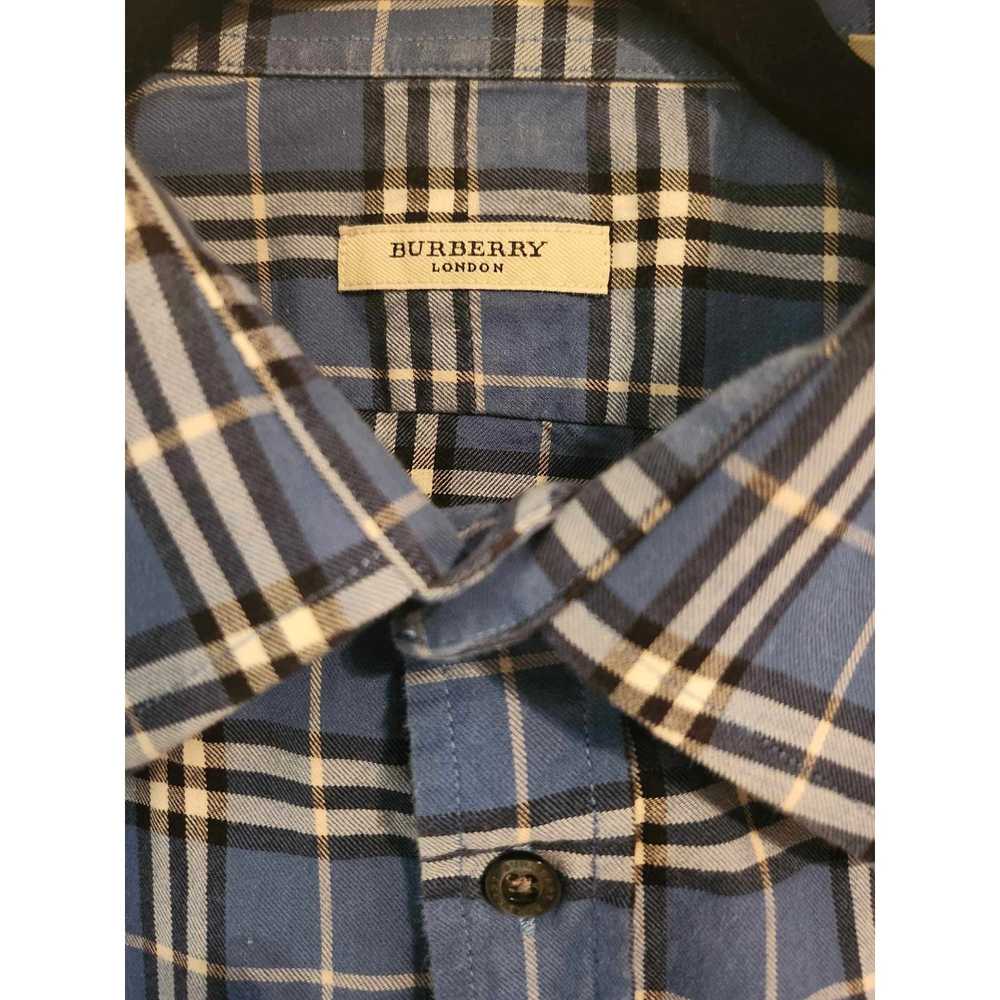 Burberry Men's Burberry Blue White Black Plaid 10… - image 4