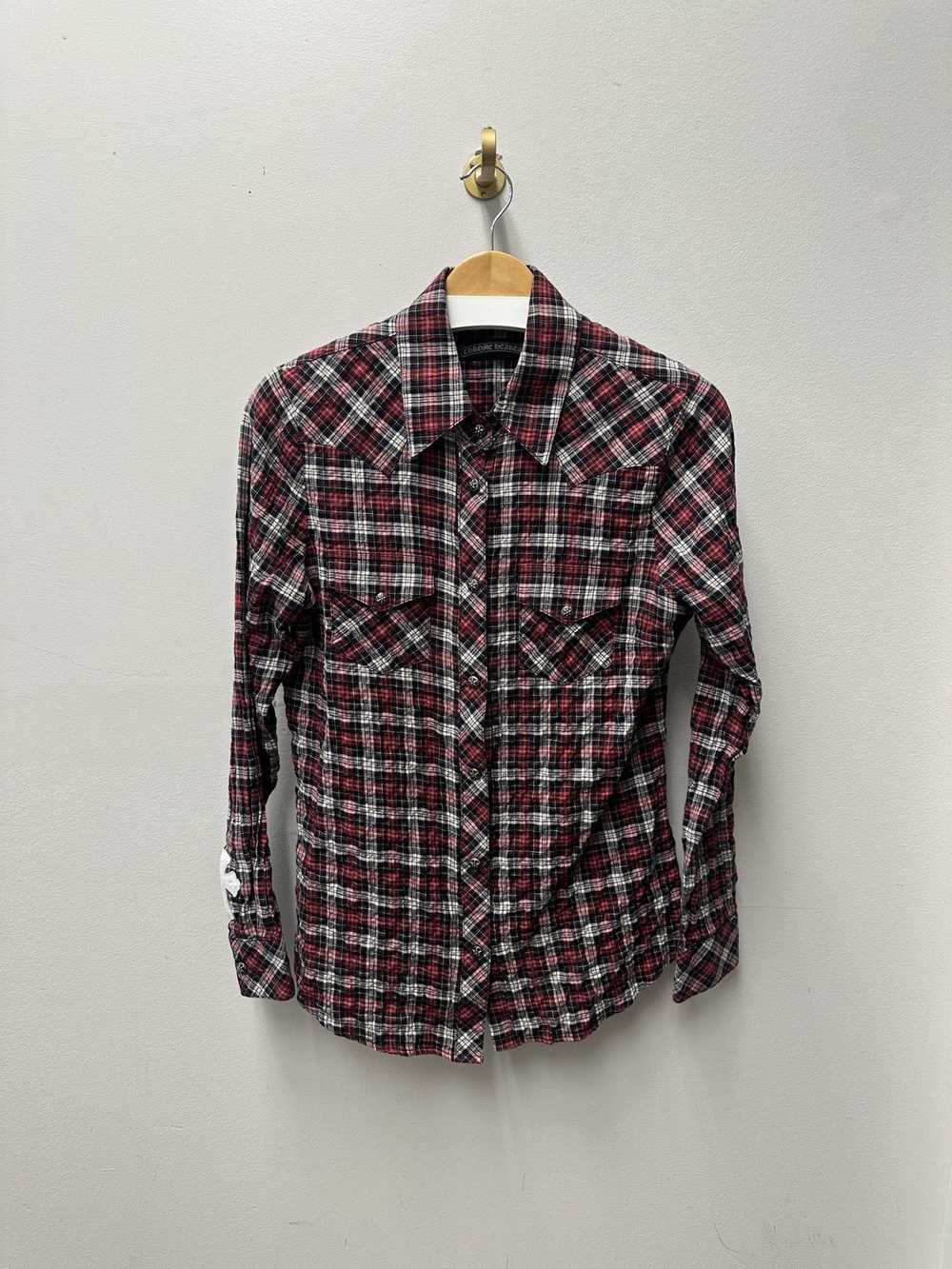 Chrome Hearts Chrome Hearts Red Button Up Flannel… - image 1