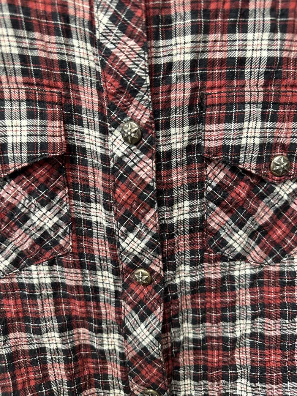 Chrome Hearts Chrome Hearts Red Button Up Flannel… - image 5