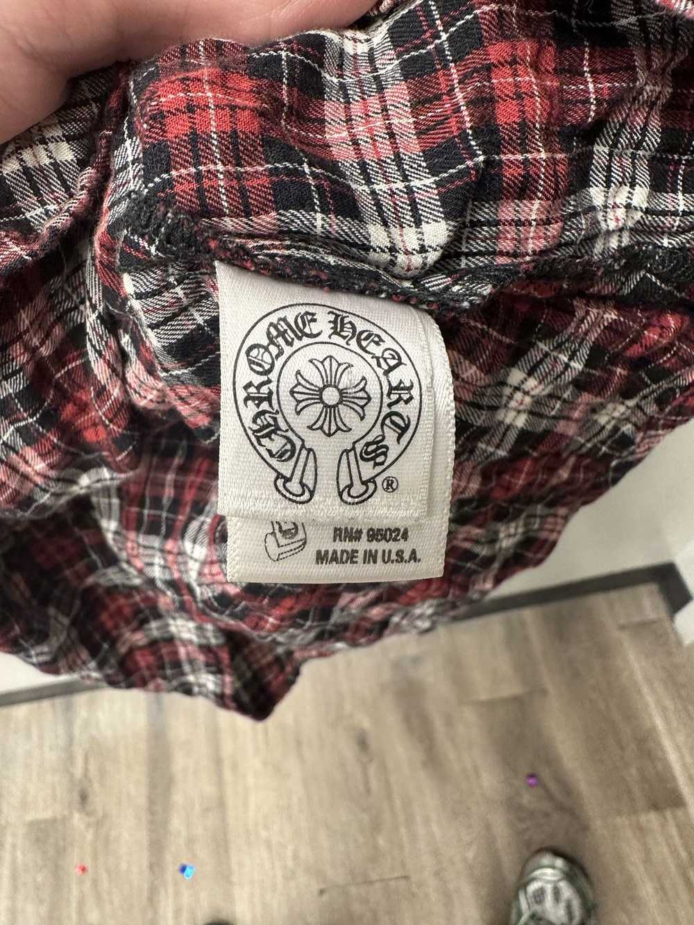 Chrome Hearts Chrome Hearts Red Button Up Flannel… - image 7