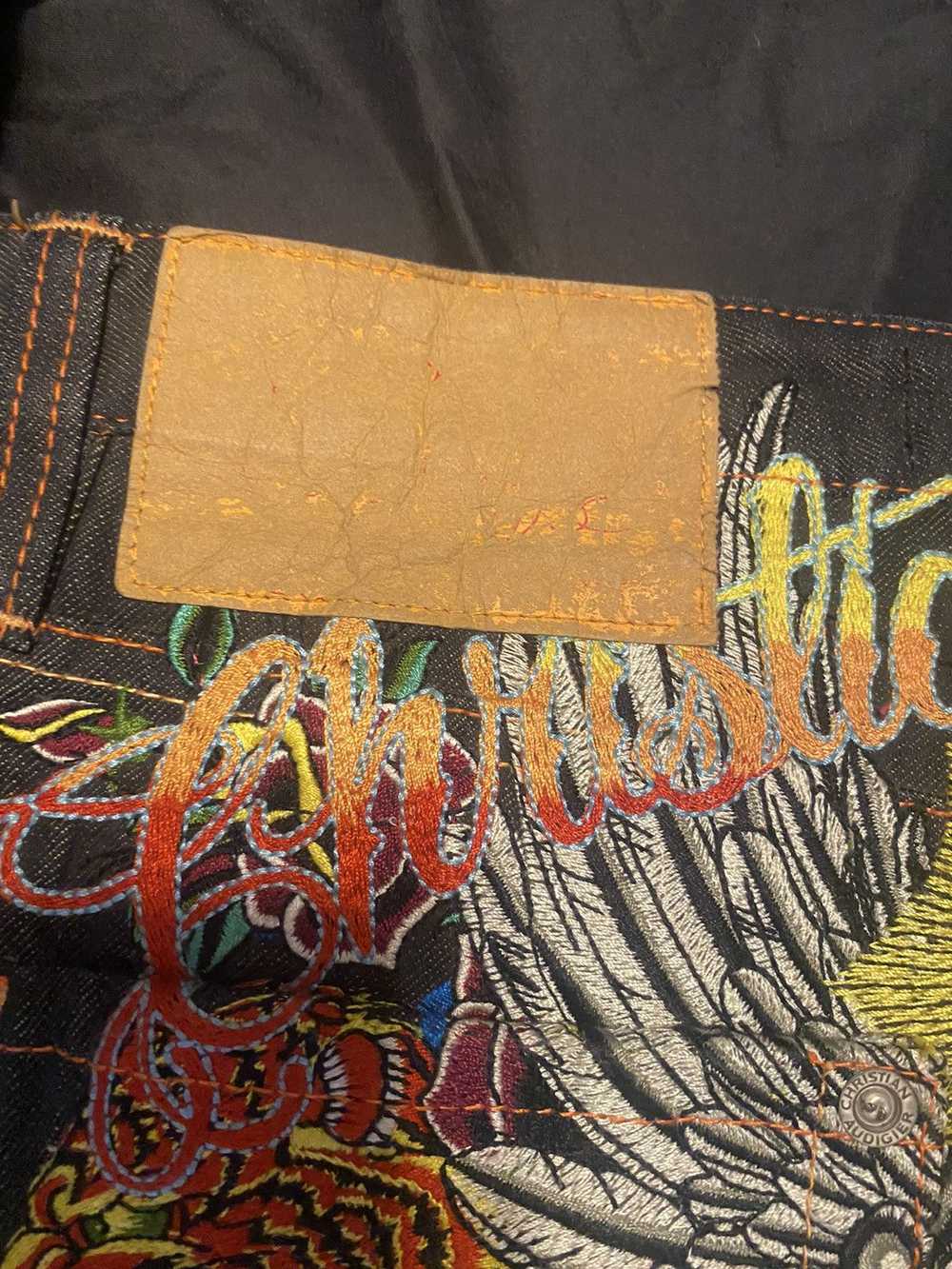 Christian Audigier Rare Virgin Mary jeans size 38 - image 4