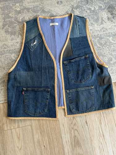 Vintage Up cycled denim vest