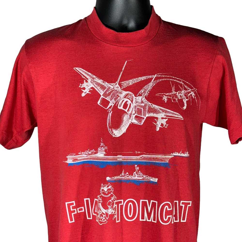 Screen Stars Vintage Fighter Jet F-14 Tomcat Tee - image 2