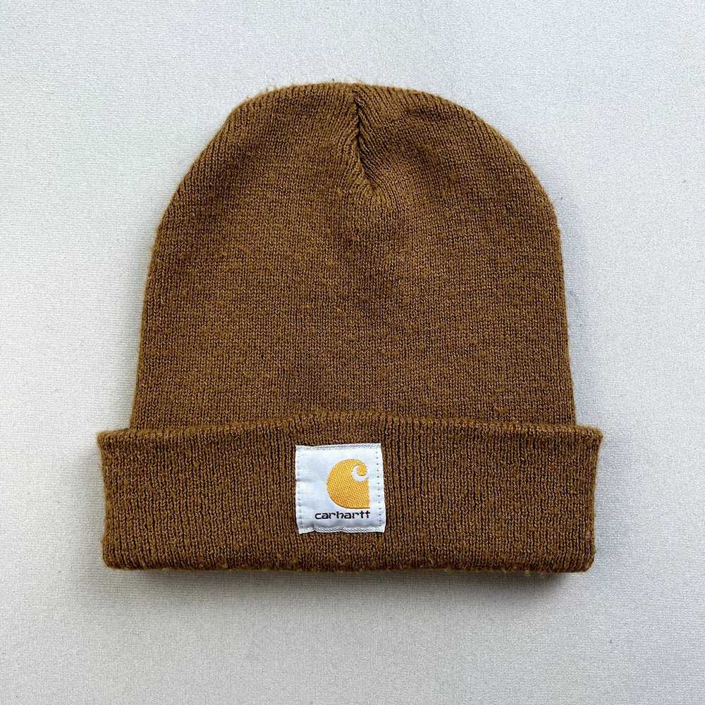 Carhartt Carhartt Beanie Hat Brown Knit Cuff Logo… - image 1