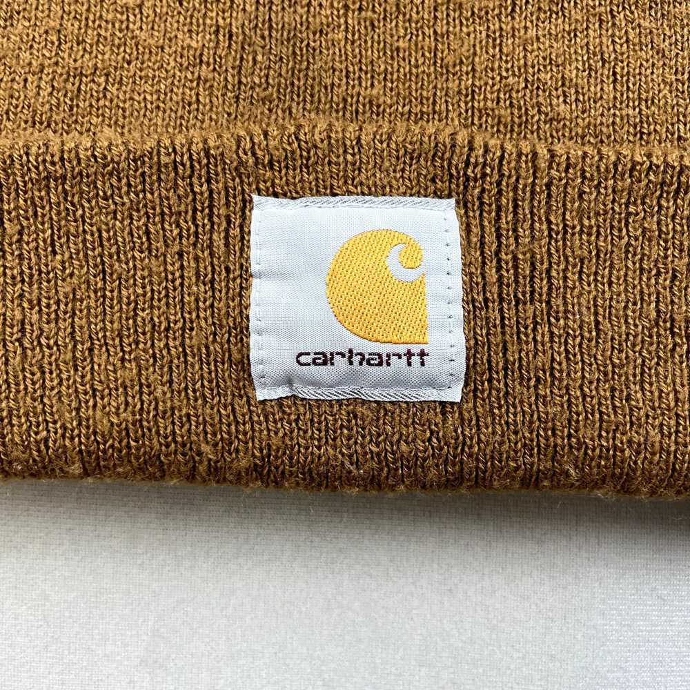 Carhartt Carhartt Beanie Hat Brown Knit Cuff Logo… - image 2