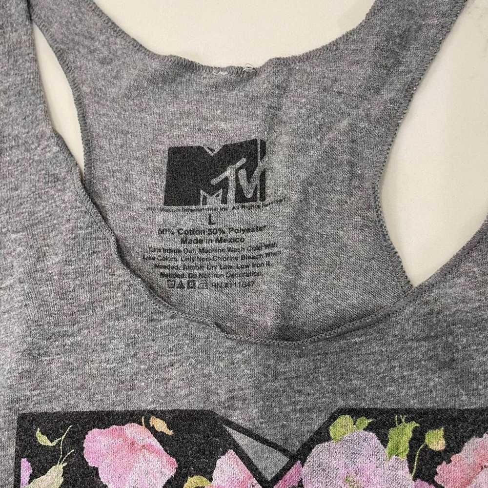 Mtv MTV Music Television Flower Logo Gray Tank To… - image 3