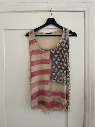 Balmain SS11 Distressed American Flag Tank