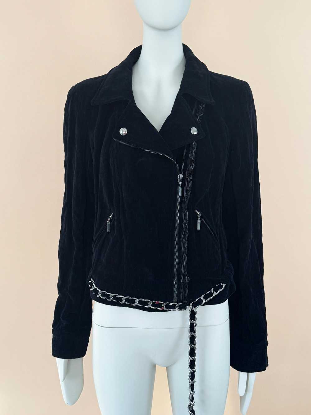 Product Details Black Velvet Biker Jacket - image 2