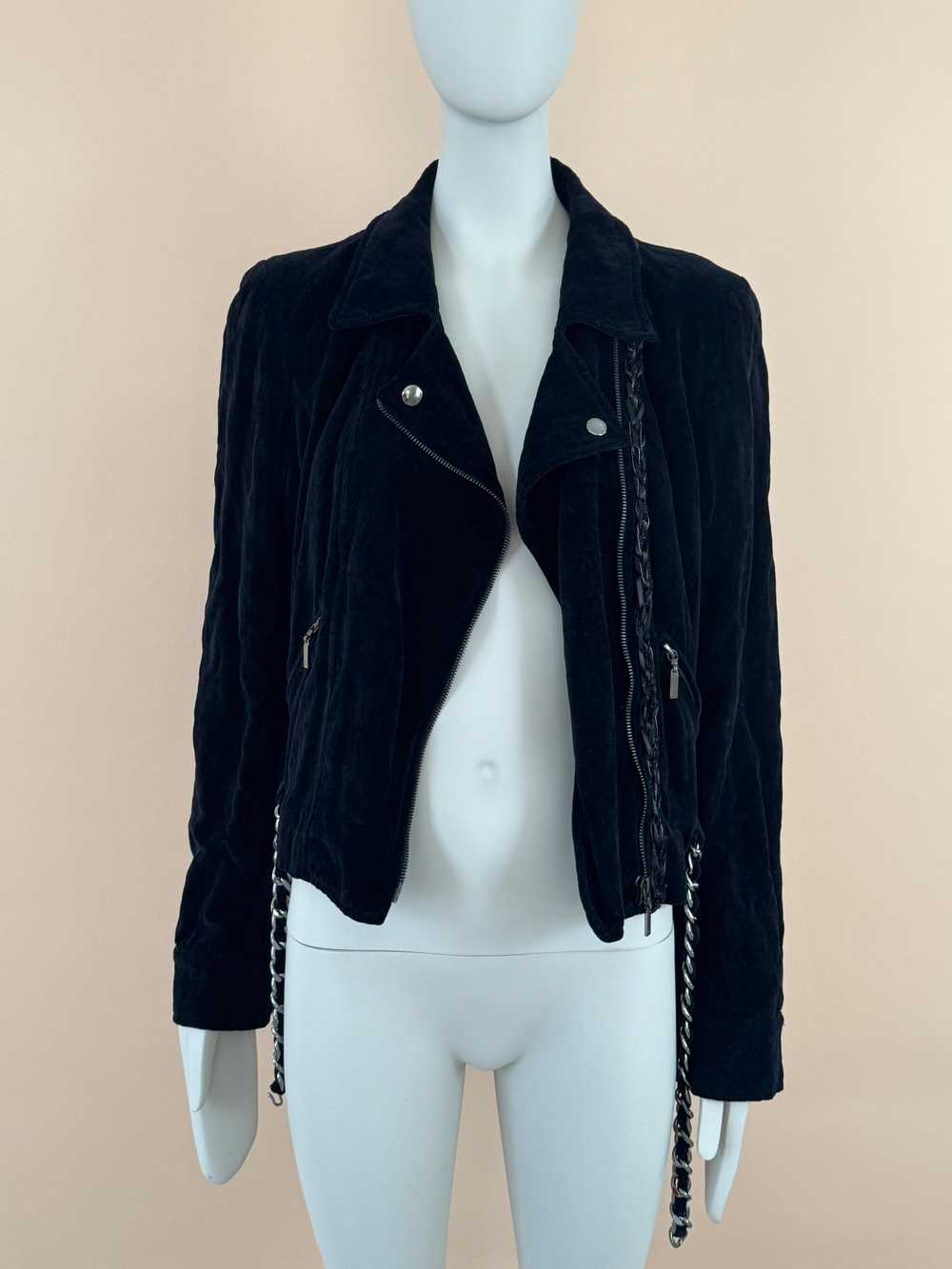 Product Details Black Velvet Biker Jacket - image 8