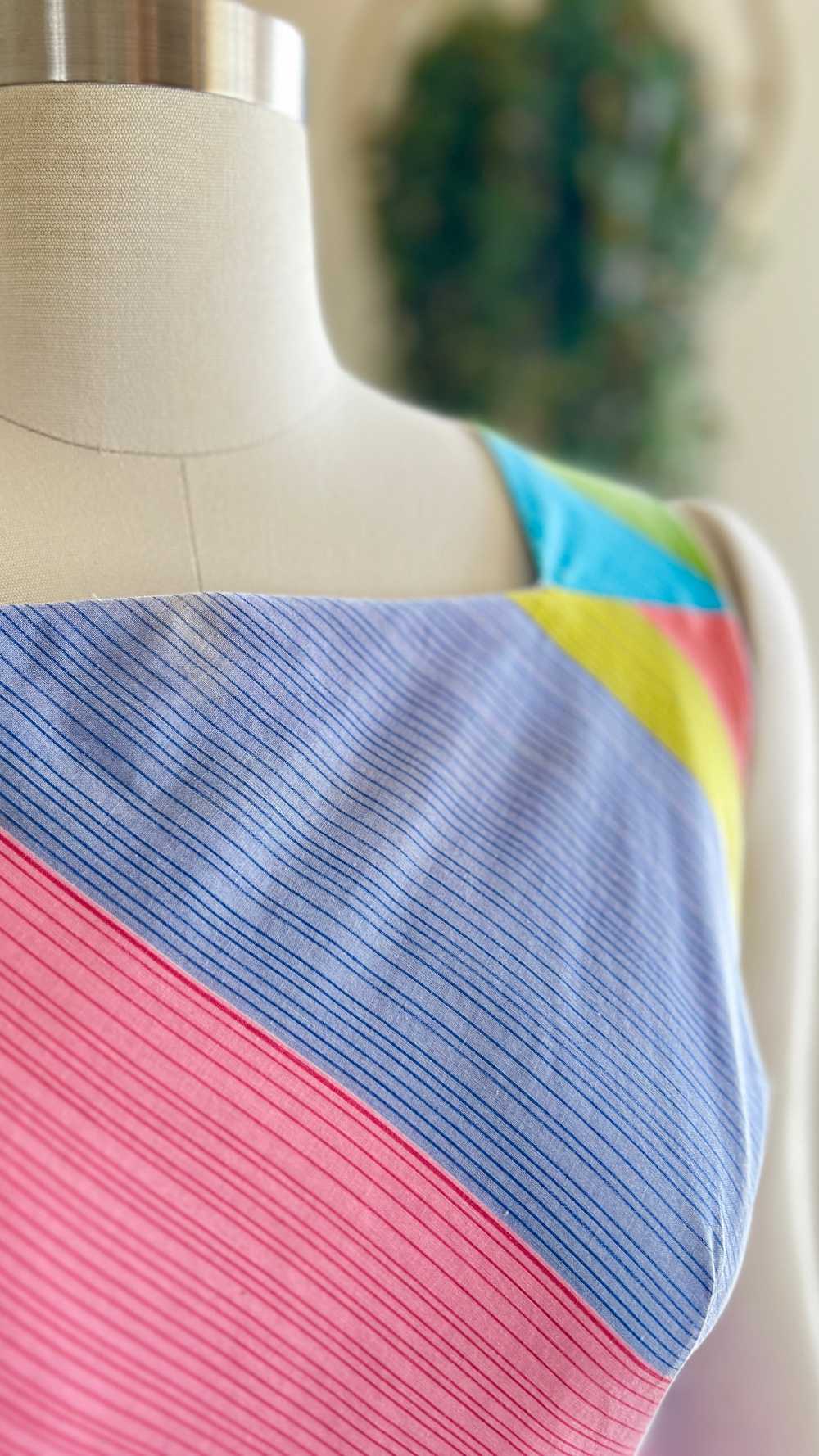 1950s Colorful Striped Cotton Sundress | medium - image 8