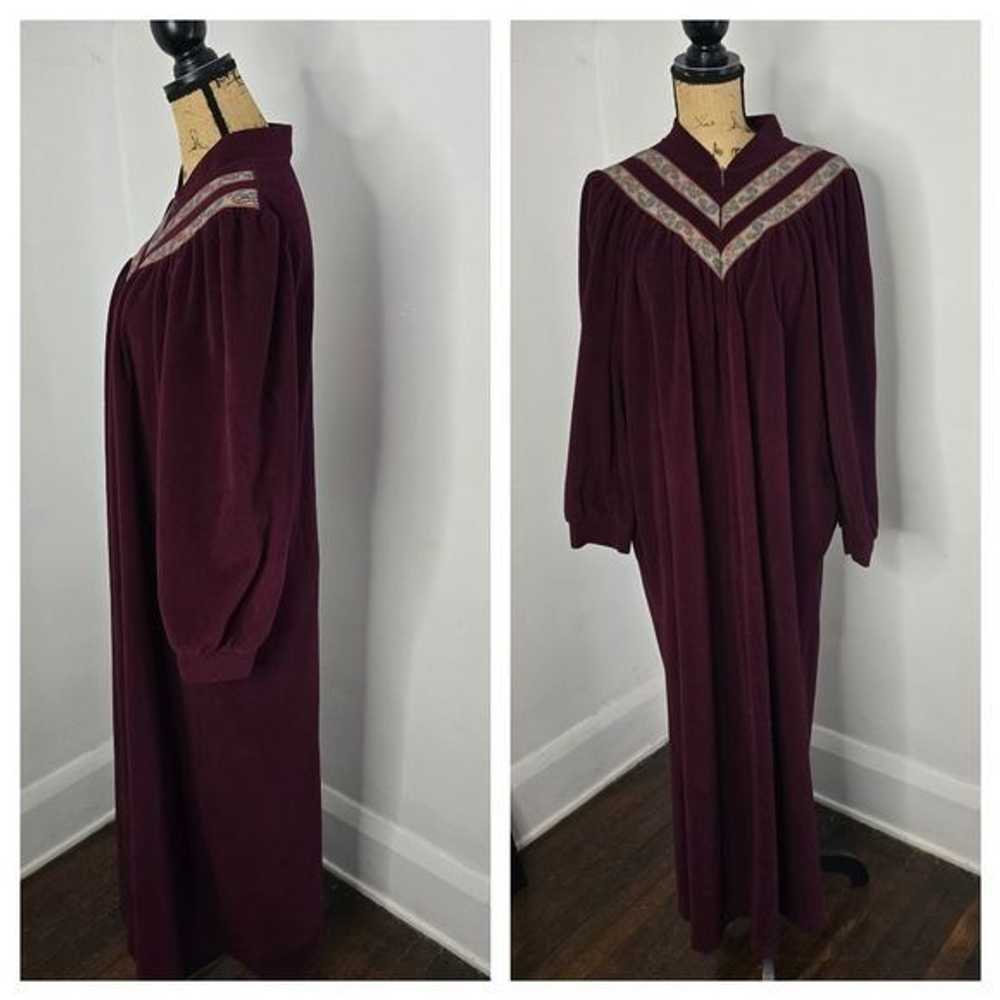 Vintage Vintage Vanity Fair Eggplant Velour Maxi … - image 2